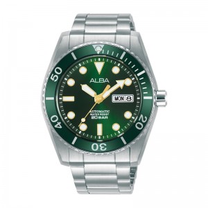 Alba AL4287 AL4287X1 Silver Green Dial Automatic