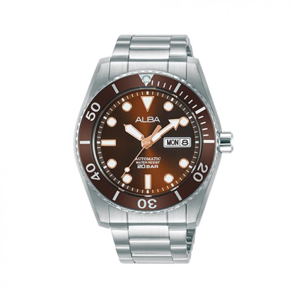 Alba AL4289 AL4289X1 Silver Brown Dial Automatic