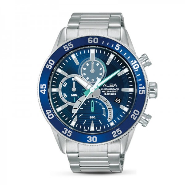 Alba AM3897X1 Silver Blue Chronograph