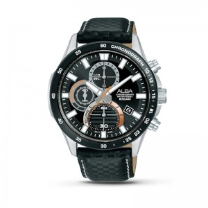 Alba AM3975 AM3975X1 Silver Black Leather