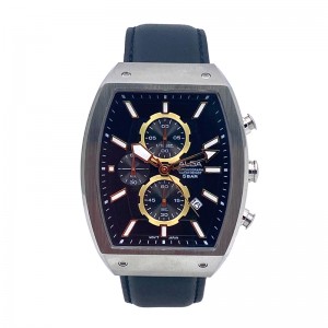 Alba AM3A01X1 Black Leather Chronograph