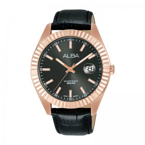 Alba AS9K02X1 AS9K02 Rosegold Black Man Leather