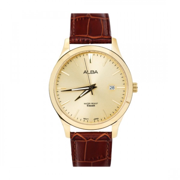 Alba AS9M36X1 Gold Brown Leather Man