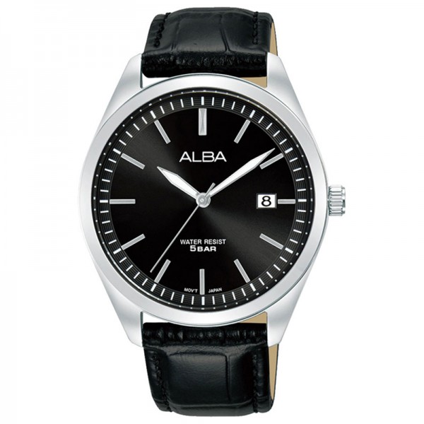 Alba AS9S27 Silver Black Leather Man