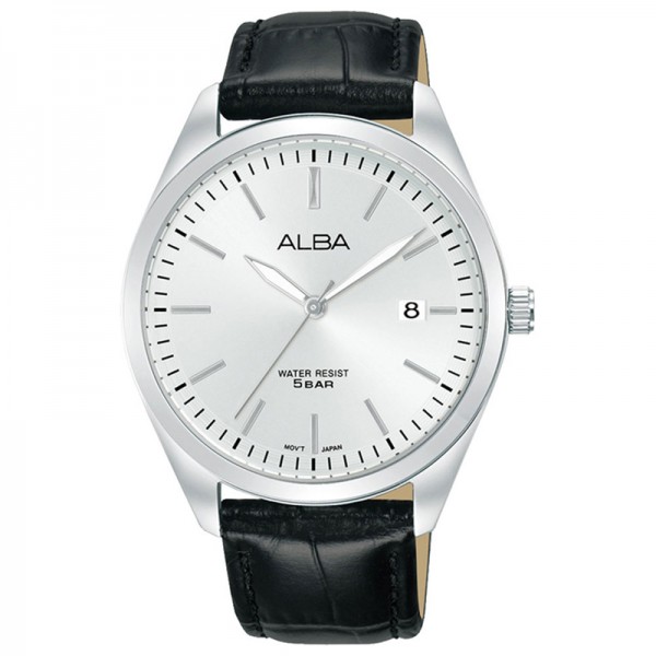 Alba AS9S29 Silver White Leather Man