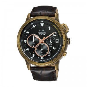 Alba AT3G40X1 AT3G40 Gold Steel Brown Leather Limited Edition