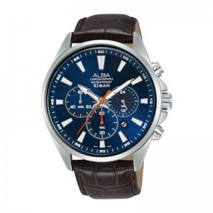 Alba AT3G63 Silver Blue Brown Leather