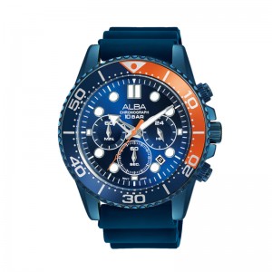 Alba AT3J45X1 AT3J45 Blue Rubber Chronograph