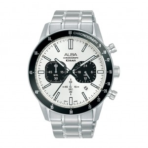 Alba AT3J81X1 AT3J81 Silver White Chronograph