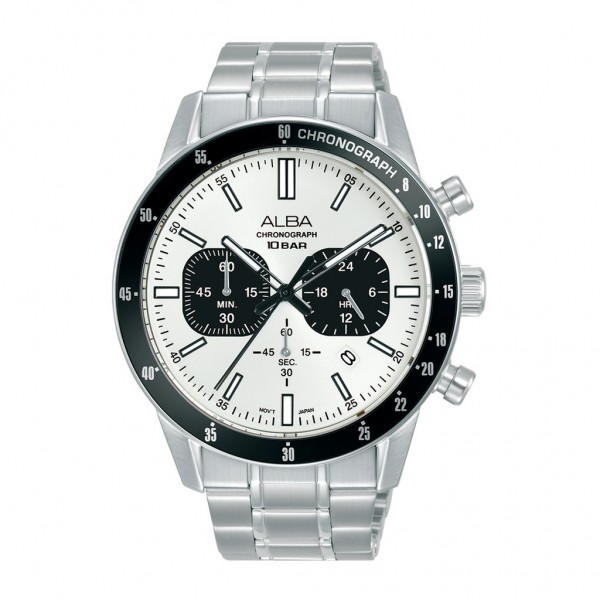 Alba AT3J81X1 AT3J81 Silver White Chronograph