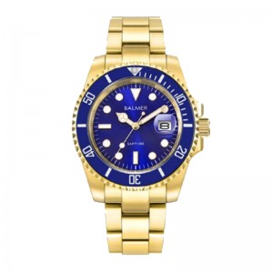 Balmer B-7918M-GP5 Gold Blue Submariner