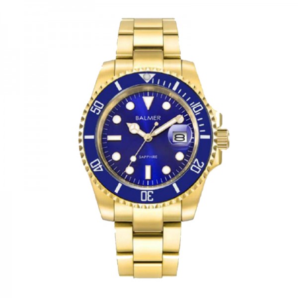 Balmer B-7918M-GP5 Gold Blue Submariner