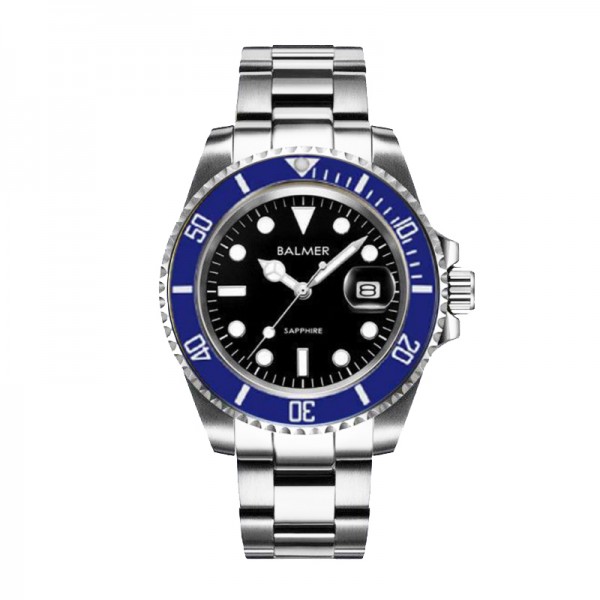 Balmer B-7918M-SS5 Silver Blue Submariner