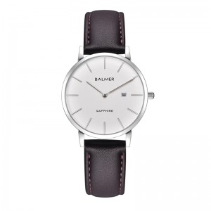 Balmer B-8143L-SS1 Silver White Brown Leather Lady