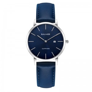 Balmer B-8143L-SS5 Silver Blue Leather Lady