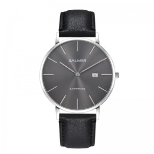 Balmer B-8143M-SS3 Silver Grey Black Leather Man