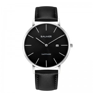 Balmer B-8143M-SS4 Silver Black Leather Man