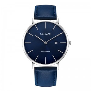 Balmer B-8143M-SS5 Silver Blue Leather Man