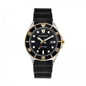 Balmer B-8174M-GTT4 Silver Black Rosegold Black Rubber Submariner