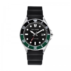 Balmer B-8174M-SS-46 Silver Black Green Black Rubber