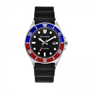 Balmer B-8174M-SS-59 Silver Red Blue Black Rubber