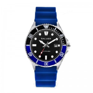 Balmer B-8174M-SS-45 Silver Black Blue Blue Rubber