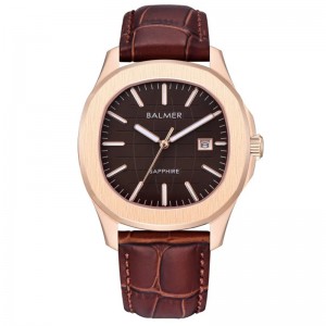 Balmer B-8189M-RG-10 Rosegold Black Brown Leather Nautilus