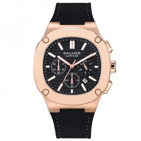 Balmer B-8823MCT-RG-4 Rosegold Black Rubber Nautilus