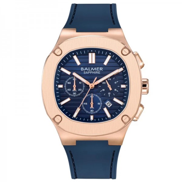 Balmer B-8823MCT-RG-5 Rosegold Blue Rubber Nautilus