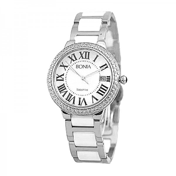 Bonia B10035-2351s Silver White Ceramic Lady