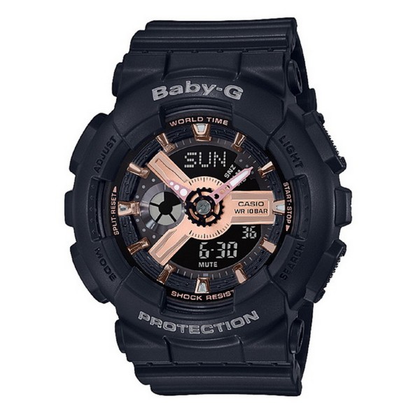 Casio Baby-G BA-110RG-1ADR Black Rosegold