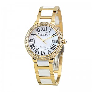 Bonia B10035-2251s Gold White Ceramic Lady