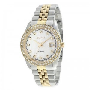 Bonia BNB10550-1157S  Silver Gold Ring Diamond Man