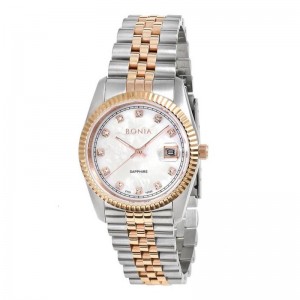 Bonia BNB10550-1657 Silver Rosegold Man