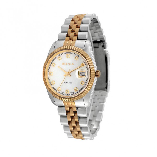 Bonia BNB10550-3657 Silver Rosegold Lady