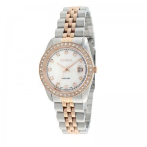 Bonia BNB10550-3657S  Silver Rosegold Ring Diamond Lady