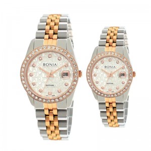 Bonia BNB10550-1616s dan Bonia BNB10550-3616S Silver Rosegold White Sapphire Ring Diamond Couple