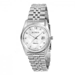 Bonia BNB10552-1353 Silver White Diamond Man