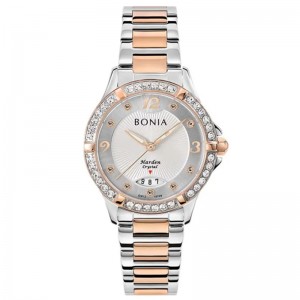 Bonia BNB10709-2615S Silver Rosegold Sapphire
