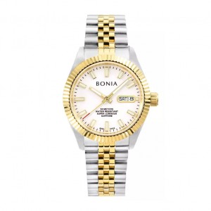 Bonia BNB10723-3112A Automatic Day Date Silver Gold