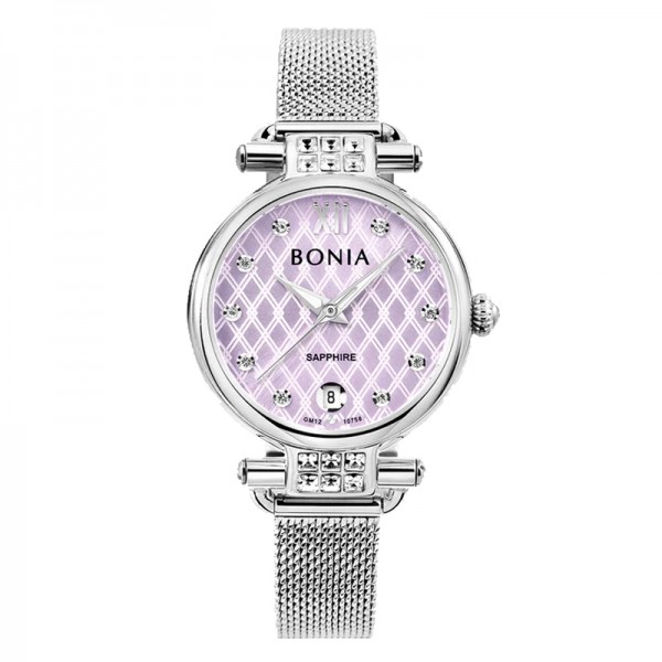 Bonia B10758-2307S Silver Purple Dial