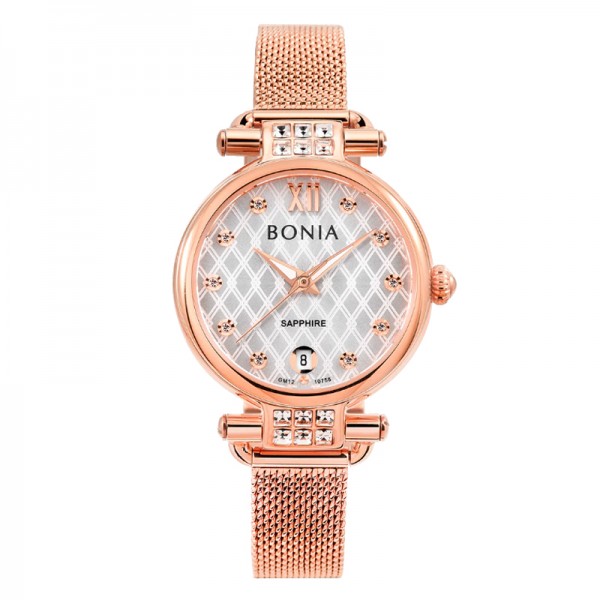 Bonia B10758-2517S Rosegold White Dial