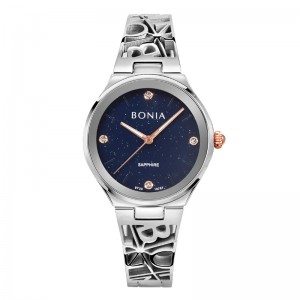 Bonia BNB10767-2383 Silver Blue Dial Sapphire