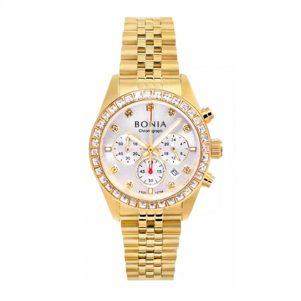 Bonia BNB10798-2217S Chronograph Full Gold Lady