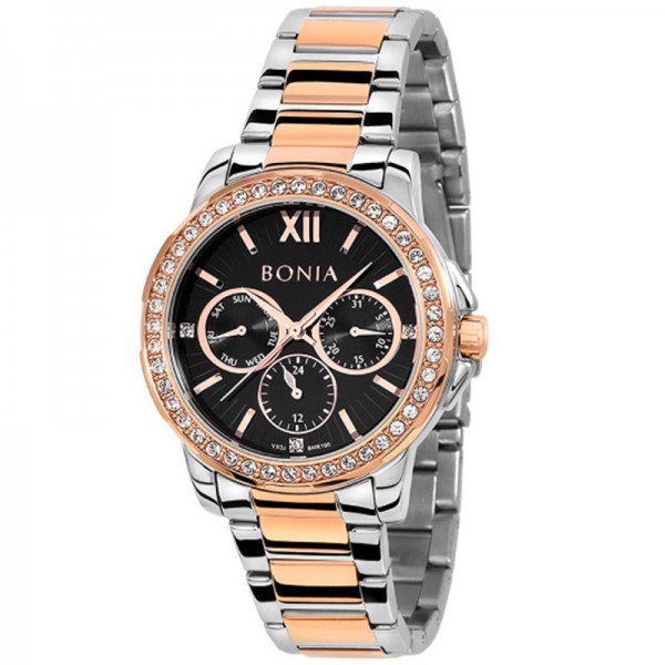 Bonia BR190-2633S Silver Rosegold Black Lady