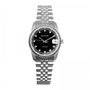 Bonia BNB10550-3337 Silver Black Dial