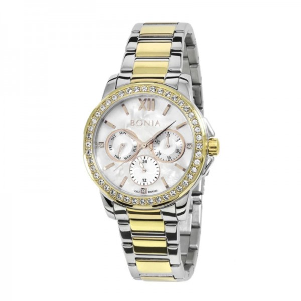 Bonia BR190-2153S Silver Gold White Lady