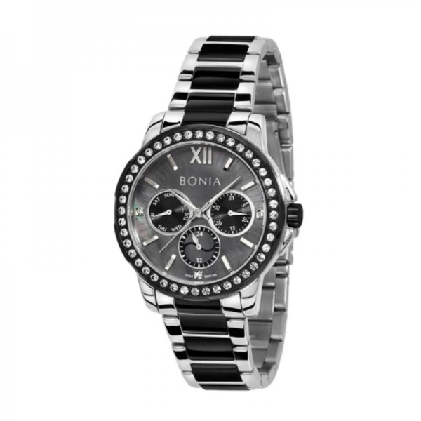 Bonia BR190-2333S Silver Black Ceramic Lady