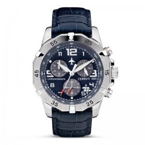 Cerruti 1881 CIWGC2224401 Manciano Silver Blue Leather