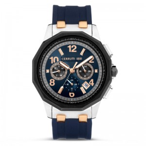 Cerruti 1881 CIWGQ2224102 Molveno Silver Blue Rubber